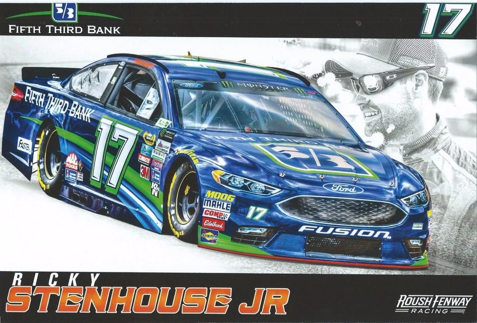 Postal de Ricky Stenhouse Jr 2017 quinto tercer banco primera versión Monster Energy NASCAR Foto 1 de 1
