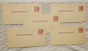 5 Vintage Prepaid 2 Cents Postcard Red Samped Franklin - Picture 1 of 7