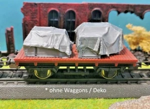 Cargo 2x Crate Stack Box with Tarpaulin Load Model Making H0 1:87 1/72 - Picture 1 of 3