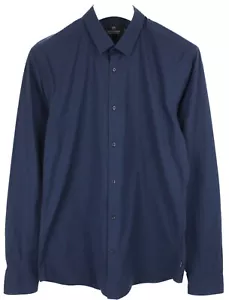 Scotch & Soda Slim Shirt Men Large Casual Buttoned Propagation Dark Blue - Picture 1 of 7