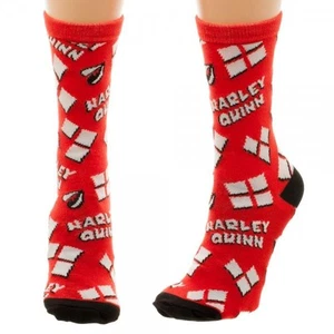 Harley Quinn Red Crew Socks Suicide Squad Womens NEW DC Comics - Picture 1 of 2