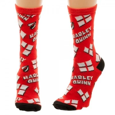 Harley Quinn Red Crew Socks Suicide Squad Womens NEW DC Comics - Image 1 of 2
