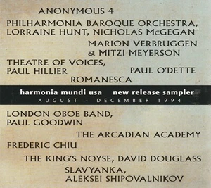 Harmonia Mundi USA: New Release Sampler August-December 1994 (CD, 1994) - Imagen 1 de 1