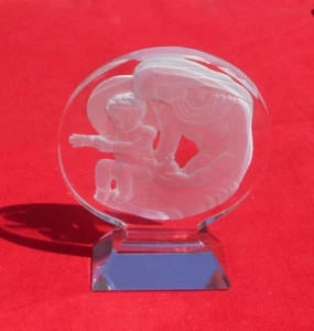 Vierge à l'Enfant en Cristal   - Presse Papier ou Présentoir    ! - Bild 1 von 3