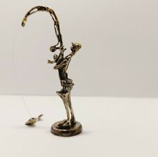 Vintage Solid Silver Italian made  miniature of a Fisherman Hallmarked. Large!