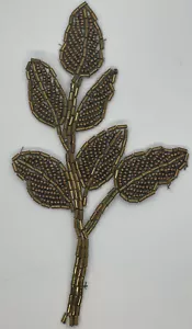 6" FOGLIE DI BRONZO PERLINE APPLIQUES TESSUTO FINITURE LOTTO DI 12 - Foto 1 di 1
