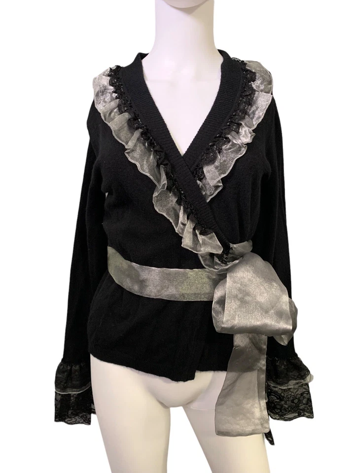 Suéter Coqueta Randolph Duke The Look Luxe Puños de Encaje Manga Larga Nuevo con Etiquetas Y2K Foto 1 de 4