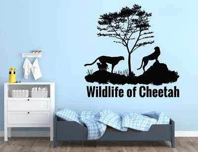 Wall Vinyl Decal Wildlife Cheetah Animal Africa Children's Room Decor n988 - Image 1 of 3