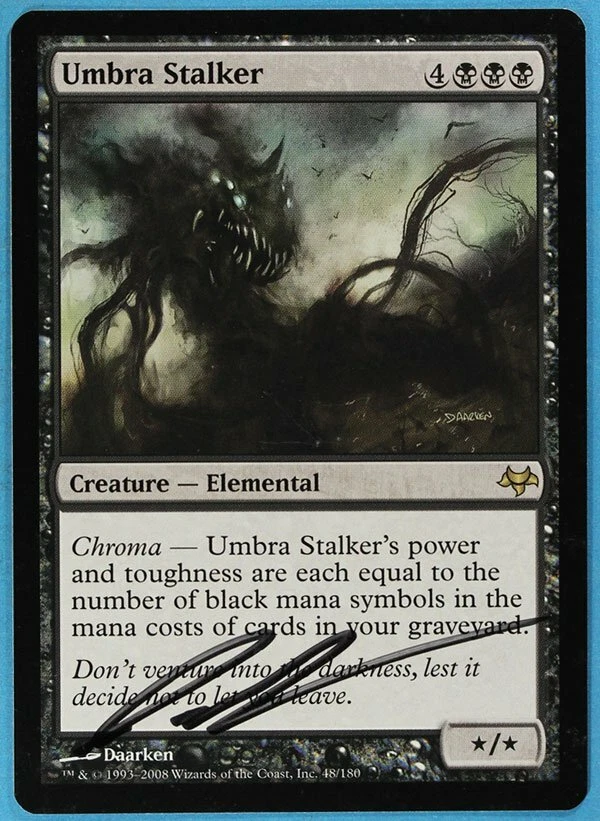 Umbra Stalker Eventide NM Black Rare Artist Signed MTG CARD (ID# s4743) ABUGames - Image 1 of 1