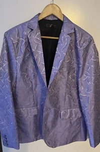 Men's Stylish One Button Lavender Paisley Suit Jacket Blazer Lavender XL - Picture 1 of 5