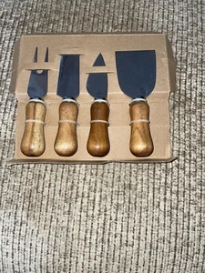 Froma Prodyne Set of 4 Gourmet Cheese Knives Wood Stainless Steel New Euro Style - Picture 1 of 3