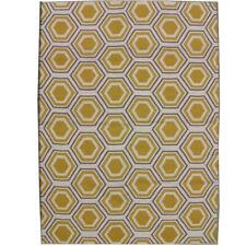 Safavieh Area Rug Dhurries Ivory/Yellow 4' x 6'