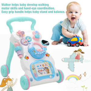 1 Tlg Kinder Laufwagen Lauflernhilfe Lauflernwagen Walker Baby Gehfrei Spielzeug
