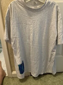 Speedo Men's Graphic T-Shirt -Vintage-1990'sSz XL-Grey with Blue and Green Logo - Picture 1 of 6