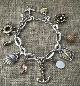 Brighton Nantucket Nautical Ocean Beach Sea Themed Charm Bracelet - Picture 1 of 7