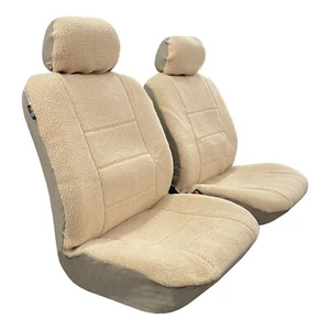 Beige Seat Covers Faux Sheepskin For JEEP CHEROKEE 2014-2017 Front - Picture 1 of 2