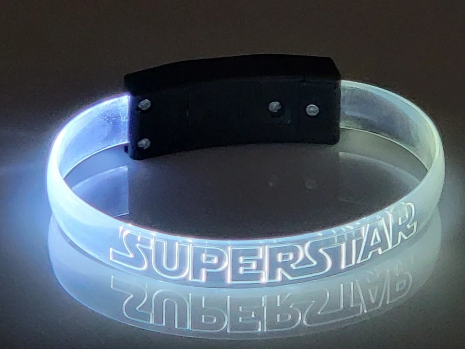 Lot of 24 Superstar LED LightUp Wristband Bracelet Glow In Dark Star Party Favor - Image 1 of 2