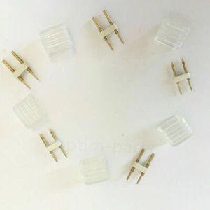 10PC End Cap + 10 PCS 2-Pins Connector for 8mm x 17mm LED Neon Lights Strip - Picture 1 of 9