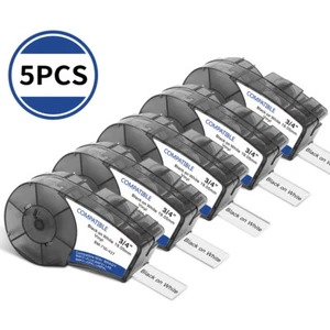 5er-Pack Etikettenpatrone für Brady BMP21-PLUS M21-750-427 schwarz/weiß 3/4" 19,1 mm - Bild 1 von 7