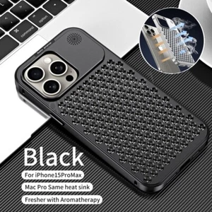 For iPhone 15 Pro Max Plus 14 13 12 Heat Dissipation Metal Shockproof Case Cover - Picture 1 of 17