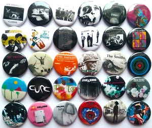 The Cure Joy Division The Smiths New Order Pins Button Badges New Wave Lot of 30 - Imagen 1 de 1
