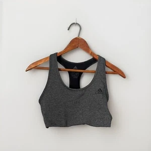 Adidas ClimaLite Tech fit Racerback Sports Bra Size Small HEATHER GREY - Picture 1 of 5