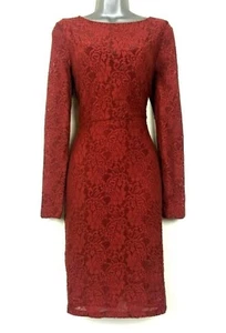 ✨ UK 8 Marks & Spencer Autograph Cherry Red Lace Dress – Elegant & Flattering ✨ - Picture 1 of 2