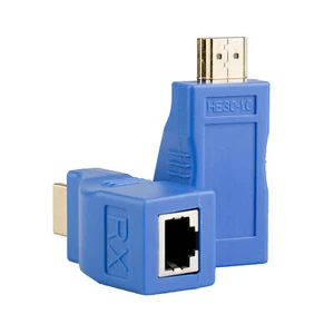 1080P HDMI Extender Over Network Ethernet Cat6 Cable 30M Video Adapter Converter - Picture 1 of 9