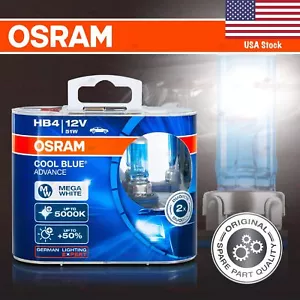 2x HB4 OSRAM COOL BLUE ADVANCE Bulbs DuoBox +50% 5000K MEGA WHITE for FRONT FOG - Picture 1 of 10