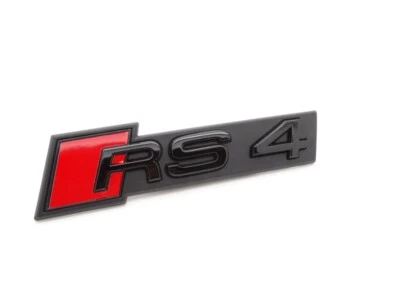 Emblema Logo Originale Audi RS4 Per Griglia Del Radiatore Nero 8W0853736C T94 - Immagine 1 di 2