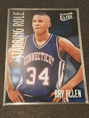 2012-13 Fleer Retro Ray Allen 97-98 Ultra STARRING ROLE HOF UCONN HUSKIES #10 - Image 1 of 4