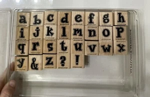 Stampin' Up! Alphabet Attitude Lowercase Letters Vintage Cute Wood Rubber Stamps - Picture 1 of 3