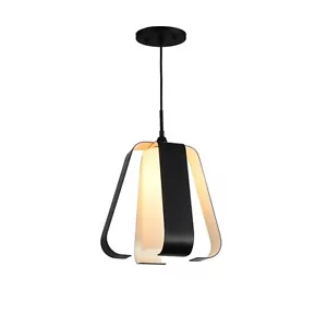 Woodbridge Lighting Bent 1-Light Pendant, Black/White - 14523BWH - Picture 1 of 1