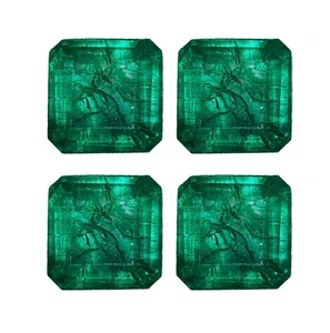 Natural Colombian Emerald 4 Pcs Lot Certified Loose Gemstone 3-5 Ct Emerald Gems - Picture 1 of 7