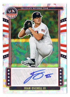 24/25 Panini 2024 Stars Stripes USA Fran Oschell III Auto Signed Cracked ICE RC - Image 1 of 2