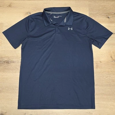 Under Armour Shirt Boy's Size YXL Collared Short Sleeve Polo Navy Blue EUC - Image 1 of 4