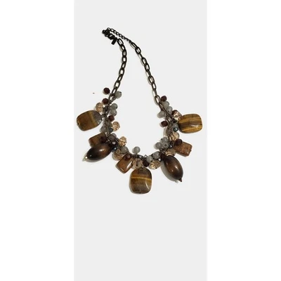 Collar J. Jill Ojo de Tigre Tono Tierra Cuentas 19"l. Foto 1 de 4