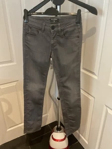 Karl Lagerfeld Women’s Denim Jeans Size 8 Faded Black Laid Flat 15” Leg 31” Zip - Picture 1 of 8