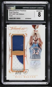 2014-15 Panini Flawless Gold /10 Bill Walton #DP-BWT CGC 8 Dual Patch HOF - Picture 1 of 3