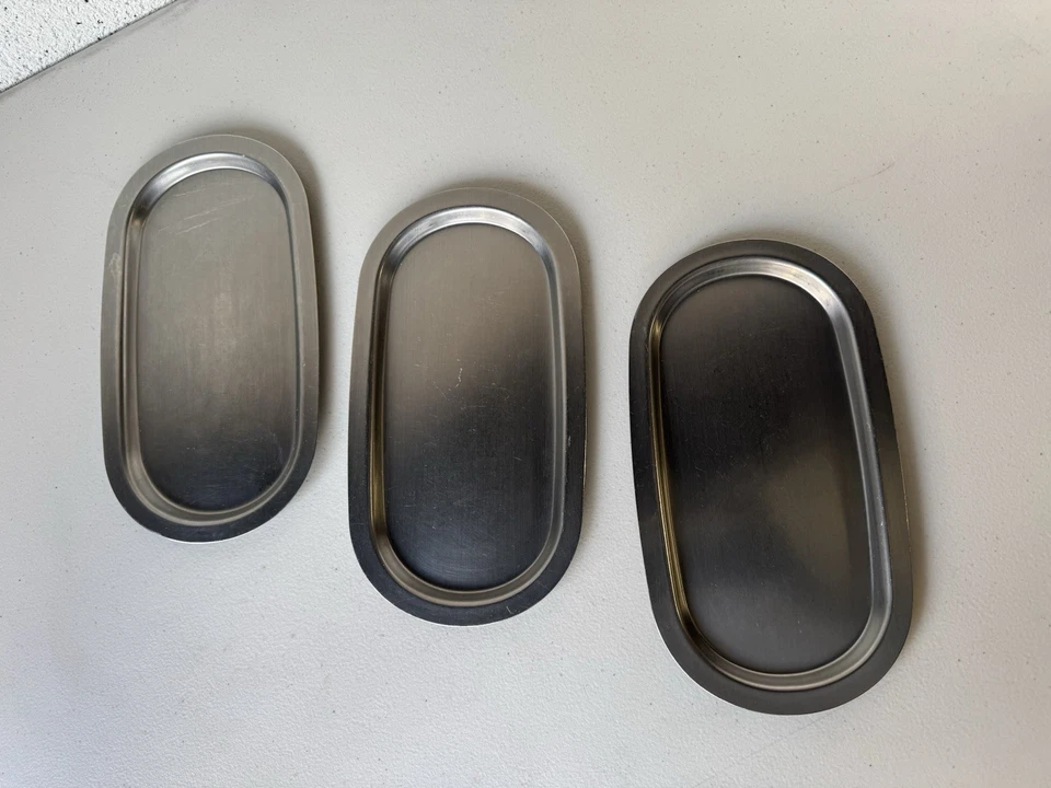 Juego de 3 Bandejas para Servir S&K Acero Inoxidable Ovaladas 18-8 Hechas en Corea 24 cm Foto 1 de 4