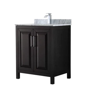 Wyndham Collection WCV252530SUNSMXX Daria 30" - Dark Espresso / White Carrara - Picture 1 of 12