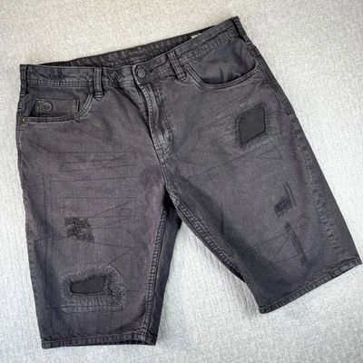 Pantalones Cortos de Denim Buffalo David Bitton Parker Para Hombre W36 Calce Ajustado Envejecido Foto 1 de 4