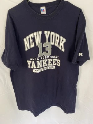 Vtg Russell Athletic Alex Rodriguez New York NY Yankees T Shirt 2004 MLB Y2K - Image 1 of 4