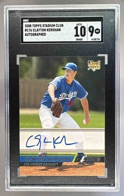 Clayton Kershaw 2008 Topps Stadium Club #176 Rookie Auto RC SGC 9/10 - Image 1 of 3