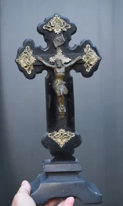 ⭐ antique French religious cross, crucifix ,made 19 th Century⭐ - Picture 1 of 9