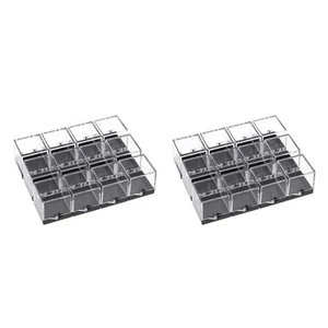  2 Pieces Specimen Boxes for Rocks Display Acrylic Case Sample Mineral Container - Picture 1 of 12