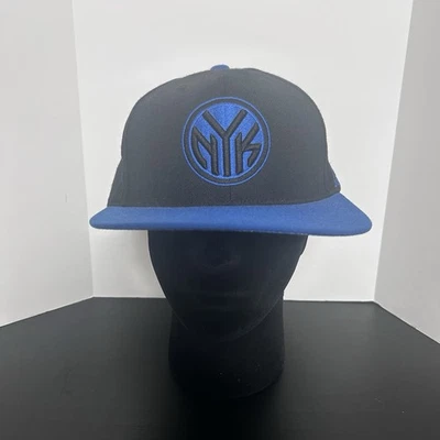 New York Knicks Hat Cap Snapback Black Blue Adidas NYK Logo Colorful Brim Wool - Image 1 of 4