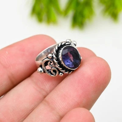 Iolite Gemstone 925 Sterling Silver Ring Handmade Jewelry Ring For Gift - Image 1 of 4