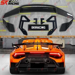 Dry Carbon Fiber Rear Trunk Spoiler Wing Kit Fit For Lamborghini Huracan STO - Picture 1 of 33