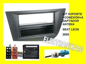 ENVIO URGENTE -Marco de montaje radio Seat Leon 2005 kit conexiones ISO Fakra - Imagen 1 de 1